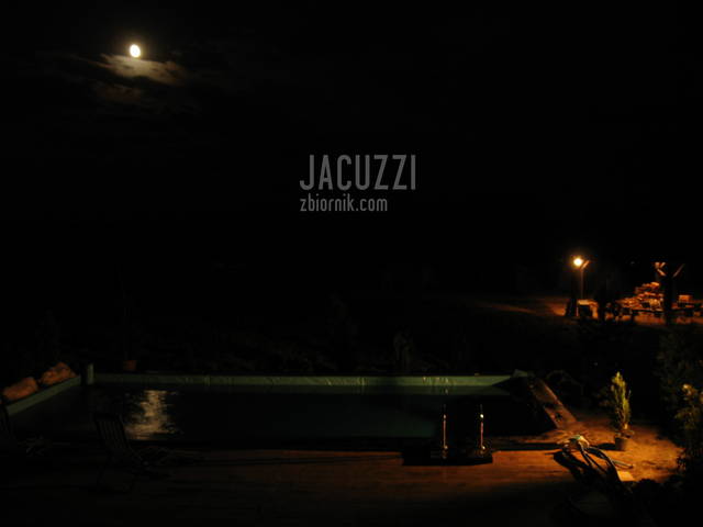 Ogród w nocy. - jacuzzi