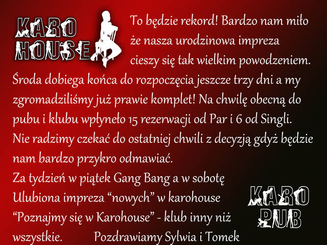 urodziny - KaroHouse