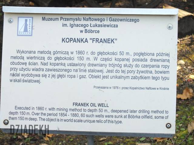Tabliczka informacyjna kopanki "Franek" - dziadekh