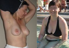 piersi ubrane i odsłonięte