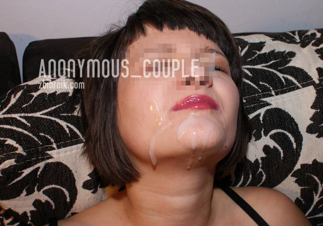 Buzia w maseczce ze spermy.... - anonymous_couple