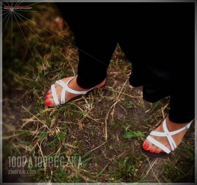 białe sandałki 39 - 100pa100peczka