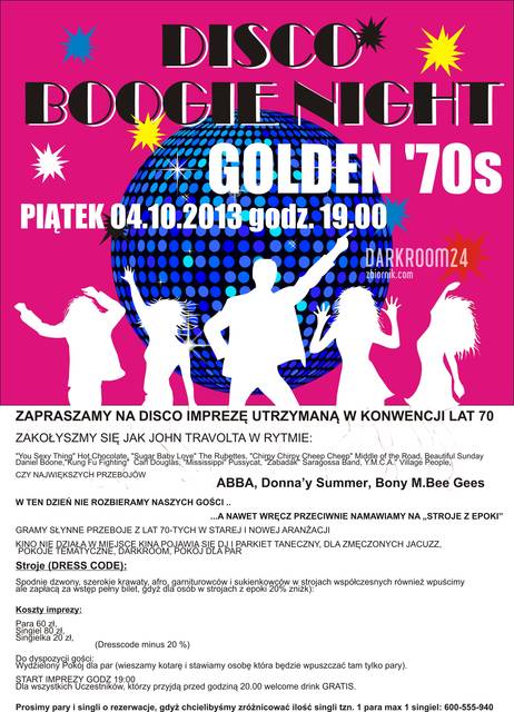 PIĄTEK 04.10.2013 DISCO BOOGIE NIGHT - DARKROOM24