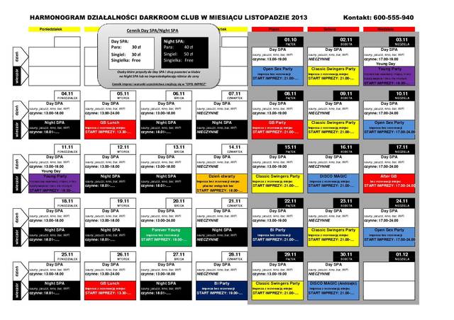ROZKŁAD JAZDY LISTOPAD 2013 - DARKROOM24