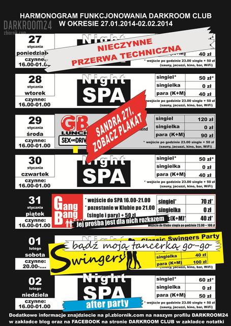 rozkład jazdy DARKROOM CLUB 27.01.2014 - 02.02.2014 - POPRAWKA - DARKROOM24