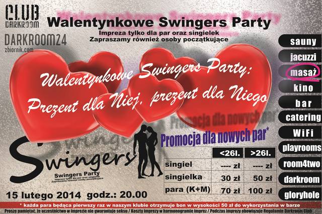 15 lutego Walentynkowe Swingers Party - DARKROOM24