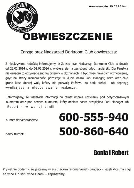 OBWIESZCZENIE - DARKROOM24