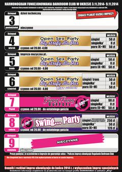 Rozkład jazdy Darkroom Club w dniach 3.11-9.11.2014 r.