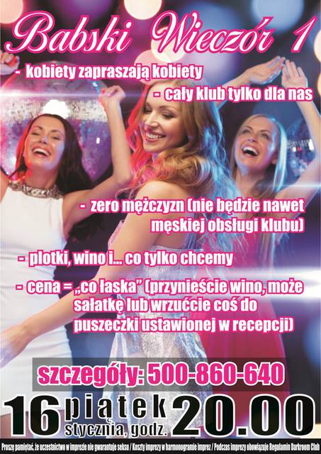 16 stycznia 2015 r., Piątek - Babski Wieczór - DARKROOM24