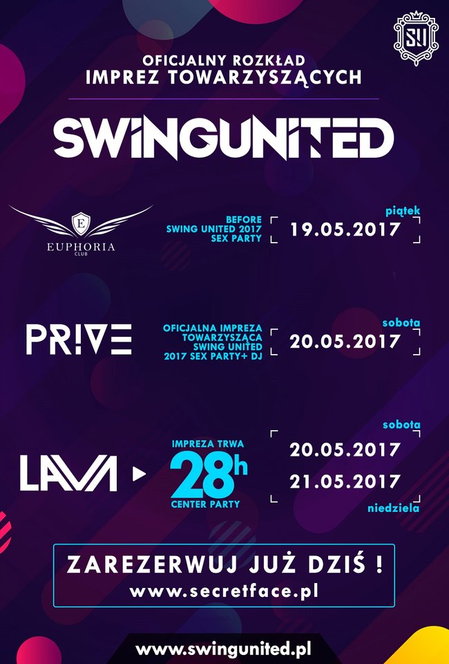 ROZKŁAD IMPREZ TOWARZYSZĄCYCH SWINGUNITED! - ZAPRASZAMY - PriveClub