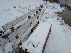 Wiosna za pasem a na Ławeczce zima w pełni.