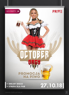 27.10 - SOBOTA - OCTOBER ORGY FEST SEXPARTY - PROMOCJA / PIWO /