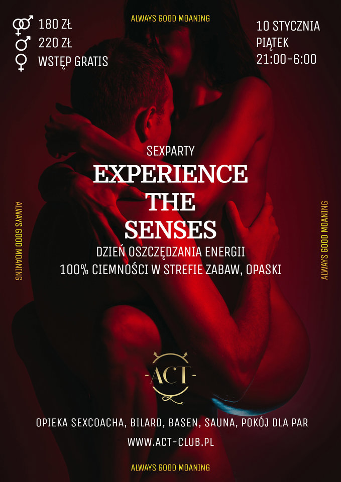 10 STYCZNIA 2020 - EXPERIENCE THE SENSES - Sexparty - ACTSwingersClubWarszawa