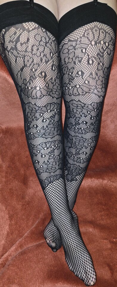 Czarne pończochy do pasa - krecinastonylon