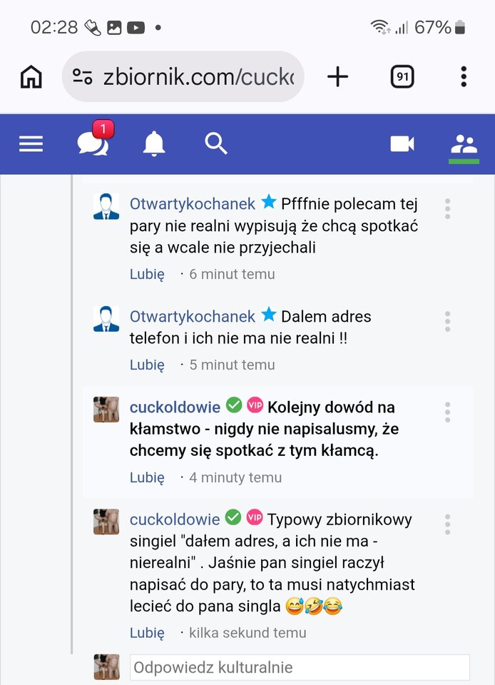 Zbiornikowy singiel - cuckoldowie